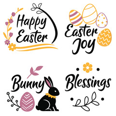 happy easter card with eggs