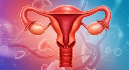 Detailed illustration of the female reproductive system, highlighting the uterus and ovaries.