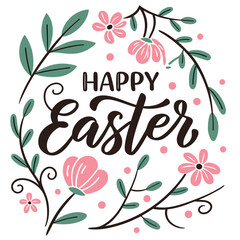 happy easter card with eggs