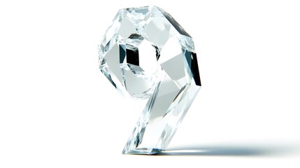 Naklejka premium A sparkling, smooth crystal number 