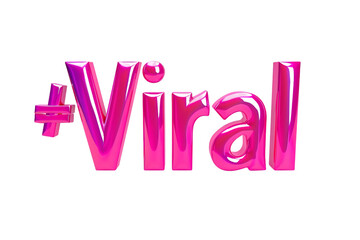 Viral 3D Text Effect Isolated on Transparent Background