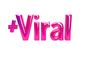 Viral 3D Text Effect Isolated on Transparent Background