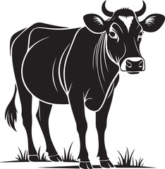 Fototapeta premium a vector silhouette image of a cow graphics icon (3).eps