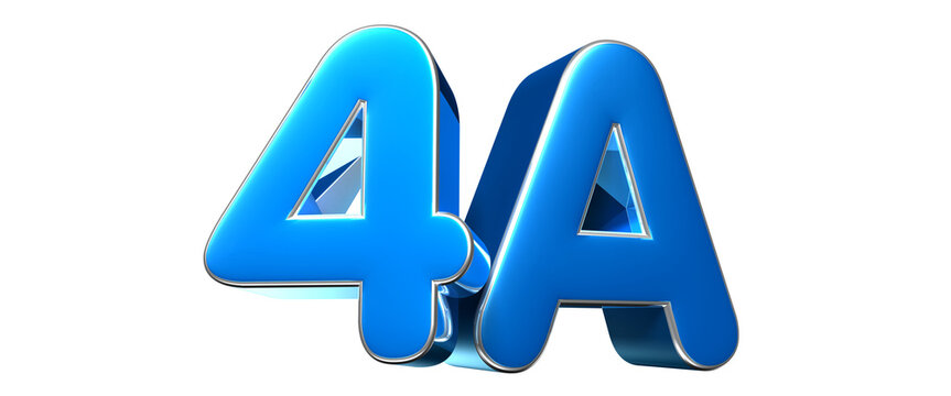 Blue 4A 3d illustration. Advertising signs. Product design. Product sales