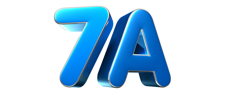 Blue 7A 3d illustration. Advertising signs. Product design. Product sales