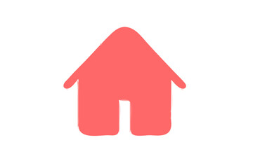 A Cozy Coral-colored House Icon Symbolizing Home Sweet Home, Warmth, And Comfort In A Minimalist Design With A Simple, Clean Background