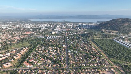 Gaborone residential houses aerial view in Botswana, Africa
