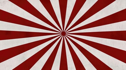 Fototapeta premium Radiant Red And White Striped Background With Dynamic Radial Pattern Creating A Bold Graphic Design Effect