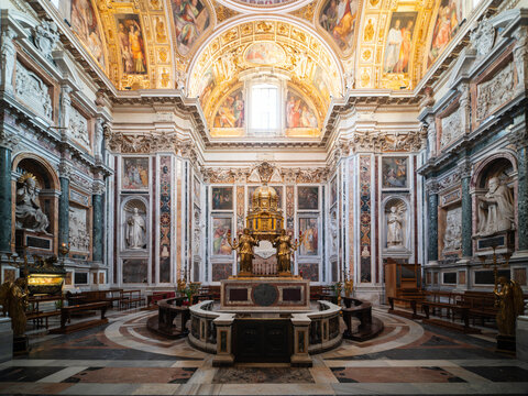 Cappella Sistina (Sistine chapel) of the baroque church of Santa Maria Maggiore in Rome, Italy	