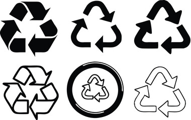 Obraz premium Recycle signs. Recycle arrow collection. Recycling icon set. Vector illustration