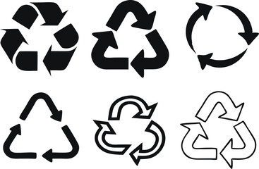 Fototapeta premium Recycle signs. Recycle arrow collection. Recycling icon set. Vector illustration