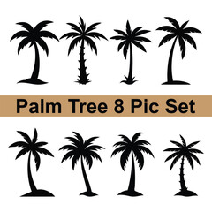 vector illustration of palm trees on the beach