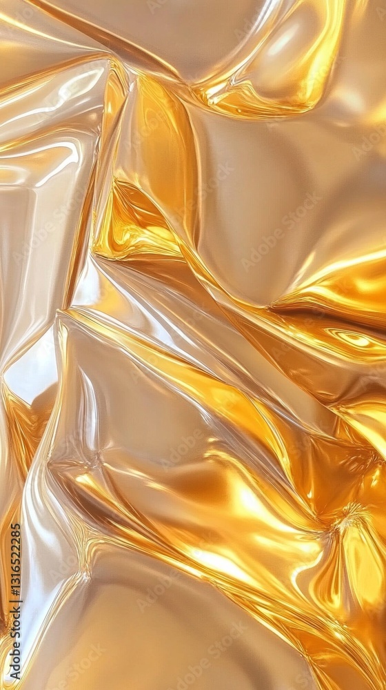Poster captivating folds of golden material create a dynamic interplay of light and shadow, showcasing a vi