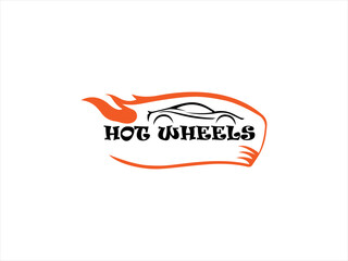 Stylish Hot Wheels logo design for a car brand.This is a simple, clean vector graphic logo for a car brand, likely Hot Wheels.