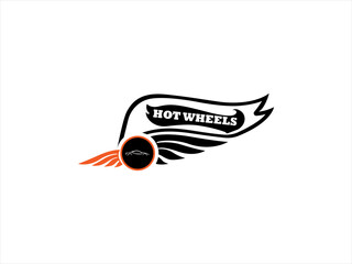 Stylish Hot Wheels logo design for a car brand.This is a simple, clean vector graphic logo for a car brand, likely Hot Wheels.