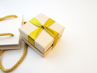 Gift box on white background. International Women's Day, Birthday, Valentine's Day or Mother's Day