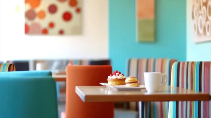 Casual Meetings in Colorful Cafe Settings