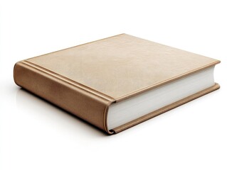 Elegant bound book with textured cover isolated on pristine white surface