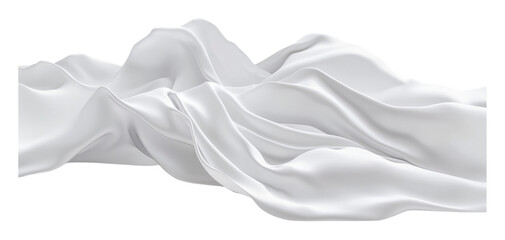 Obraz premium Elegant White Fabric Draped on Surface for Texture and Background, Isolated on Transparent Background