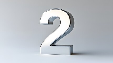 Naklejka premium A bold, three-dimensional silver number 