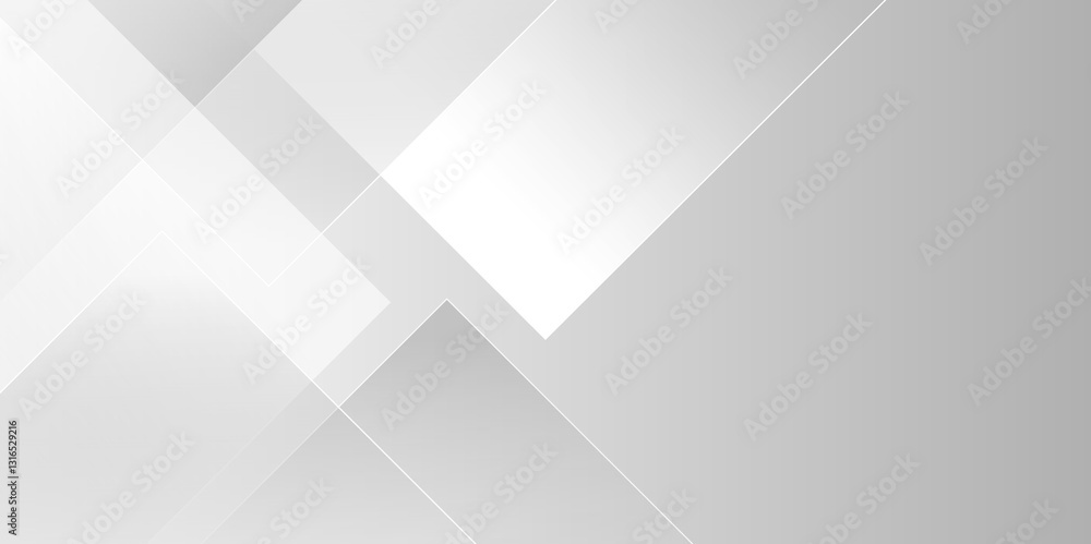 Poster Modern Abstract white and gray transparent background with triangles' shapes. Space futuristic design concept. Decorative web layout or poster, banner. white paper texture gray background. vector.	