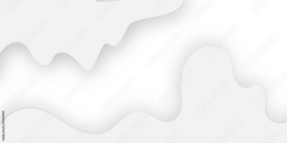 Poster Paper cut background. White wave papercut trendy design. Vector origami waves.abstract modern white and grey shadow geometric pattern background for website banner and corporate presentation templet .