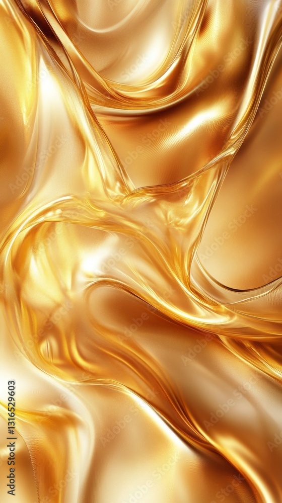 Poster intricate patterns of shimmering gold flow gracefully across the canvas, evoking a sense of luxury a