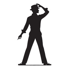 Musical Actor silhouette, blending song and performance - Actor illustration - Minimalist Actor vector - Profession silhouette
