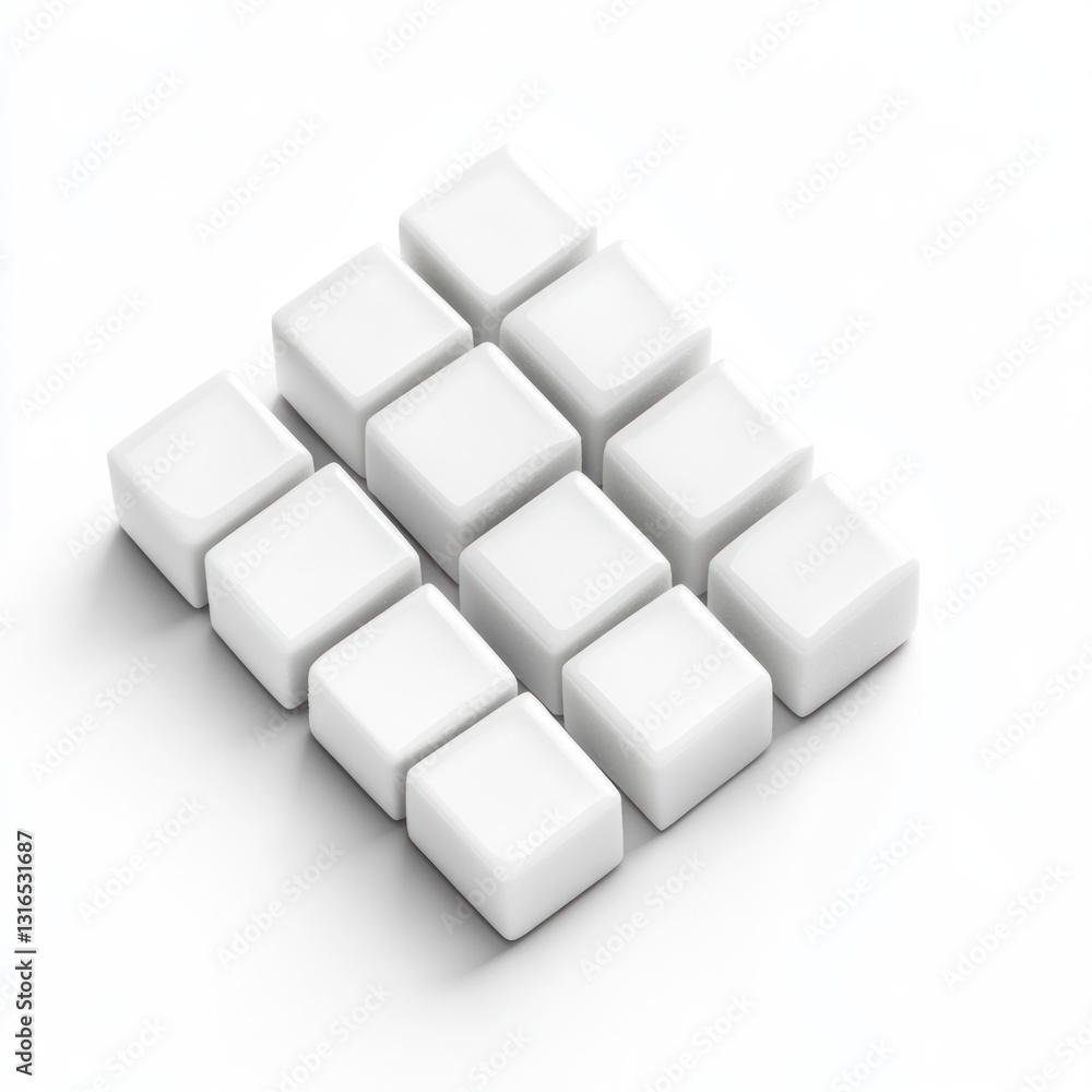 Poster abstract geometric pattern of multiple white cubes
