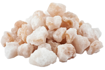 pile of big white salt isolated on transparent background