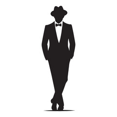 Dramatic Actor silhouette, capturing emotions on stage - Actor illustration - Minimalist Actor vector - Profession silhouette
