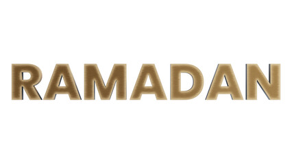 ramadan 3d text gold on transparent isolated background