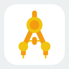 geometric icon in flat color style