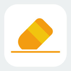 eraser icon in flat color style