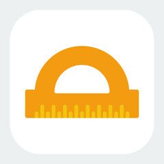 ruler icon in flat color style