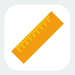 ruler icon in flat color style