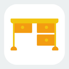 table icon in flat color style