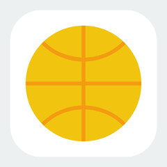 basketball icon in flat color style