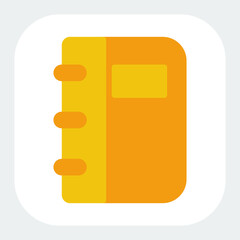 contact book icon in flat color style