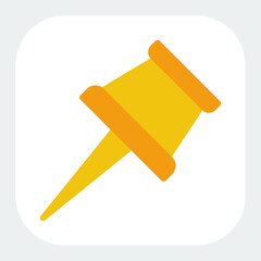 thumbtack icon in flat color style