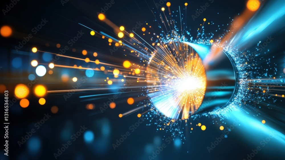 Poster dynamic energy release industrial setting digital art abstract environment close-up view physics con