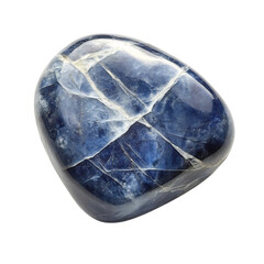 Polished Sodalite and Quartz Stone Isolated on Transparent Background