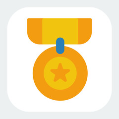medal icon in flat color style