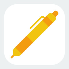 pen icon in flat color style