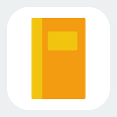 book icon in flat color style