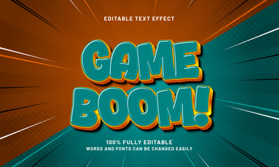 game boom editable text effect with a game and toys text style