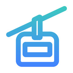cable car outlined gradient style