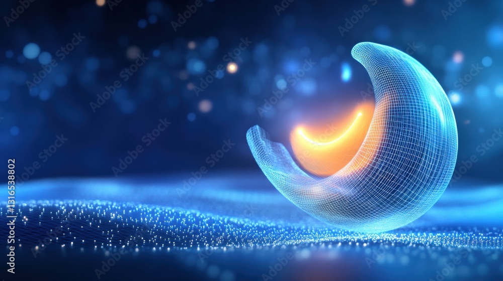 Poster dynamic energy sphere visualization digital space abstract graphics futuristic environment close-up 