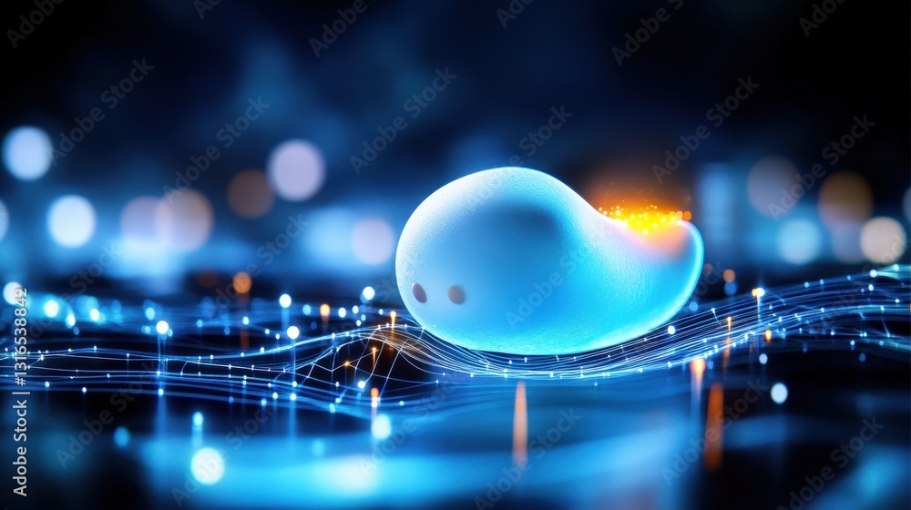 Poster ethereal ghostly light display digital realm 3d animation futuristic environment close-up view techn