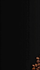 coffee beans on black background